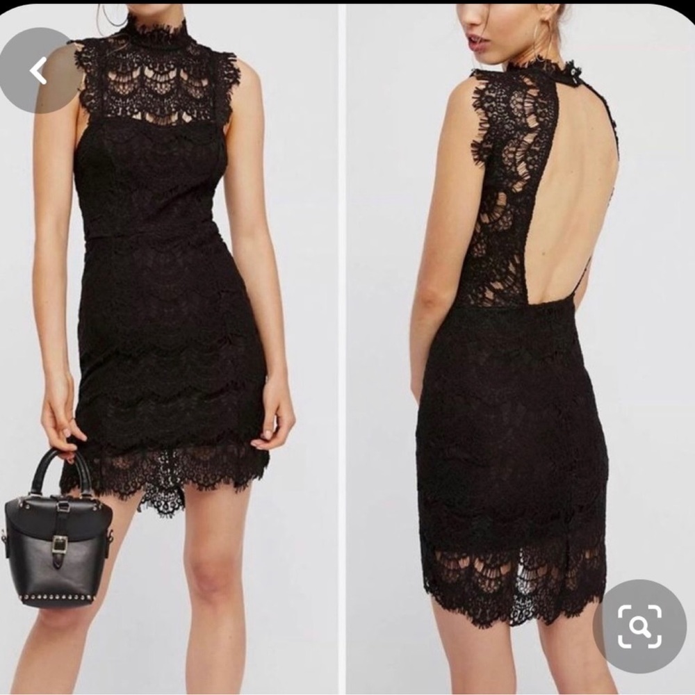 Free People Lace Bodycon Open Back Dress